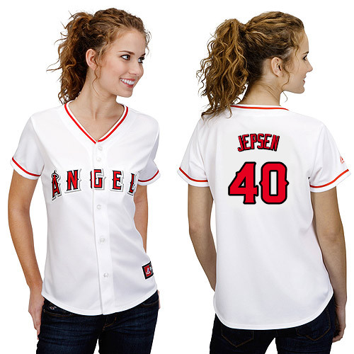 Kevin Jepsen #40 mlb Jersey-Los Angeles Angels of Anaheim Women's Authentic Home White Cool Base Baseball Jersey